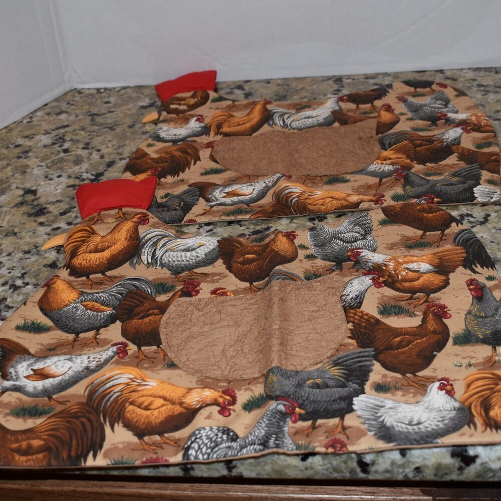 Pair of Handmade Rooster Placemats